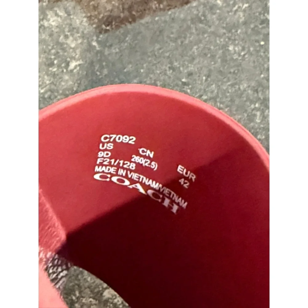 Coach Pool Slides Men's Size 9D Red‎ Signature Monogram C7092